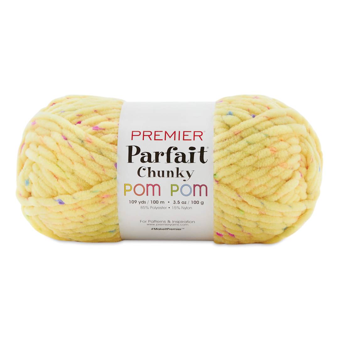 Open in modal - Premier Yarn Parfait Chunky Pom Pom Yarn - Incandescent, 109 yds