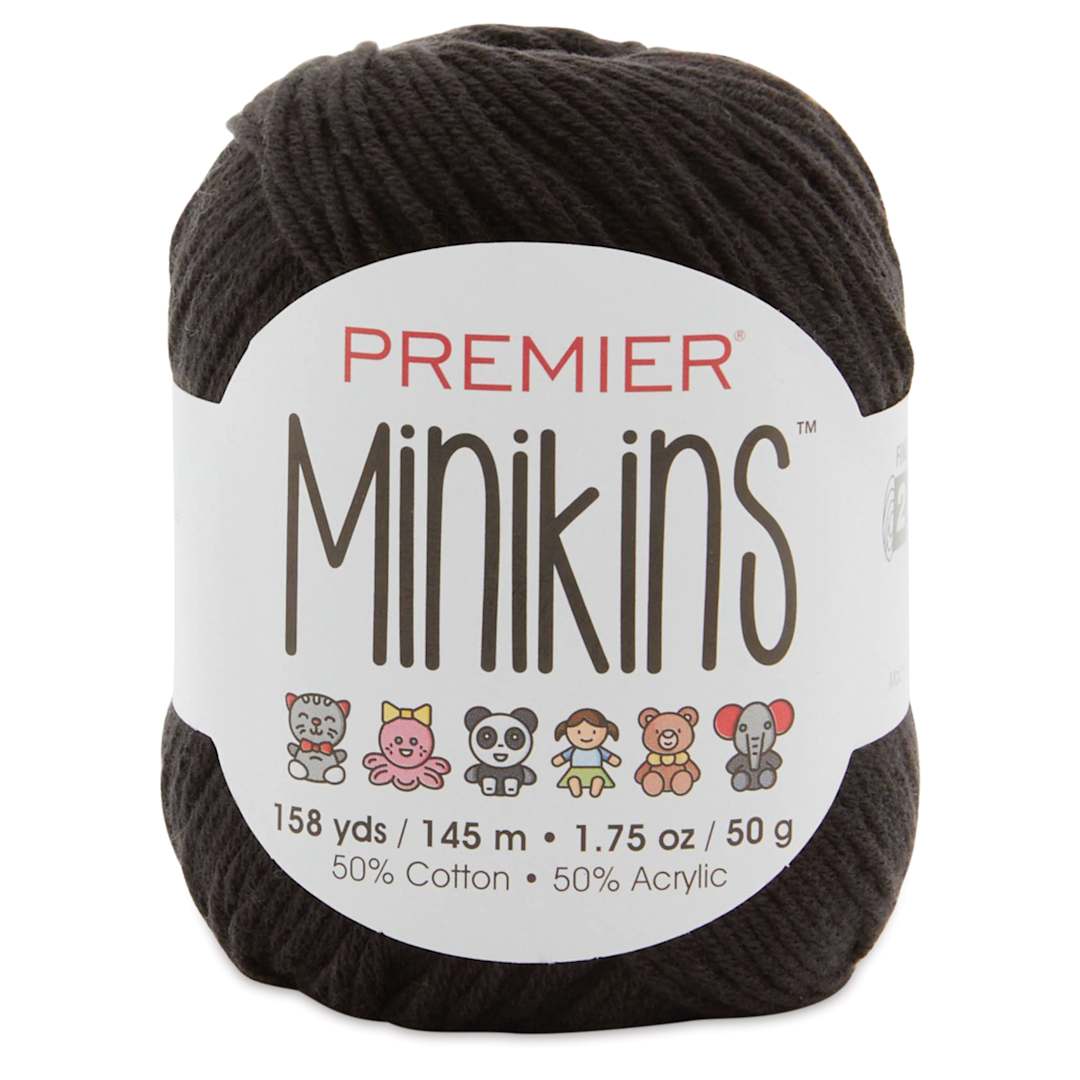 Open in modal - Premier Yarn Minikins Yarn - Black, 158 yds