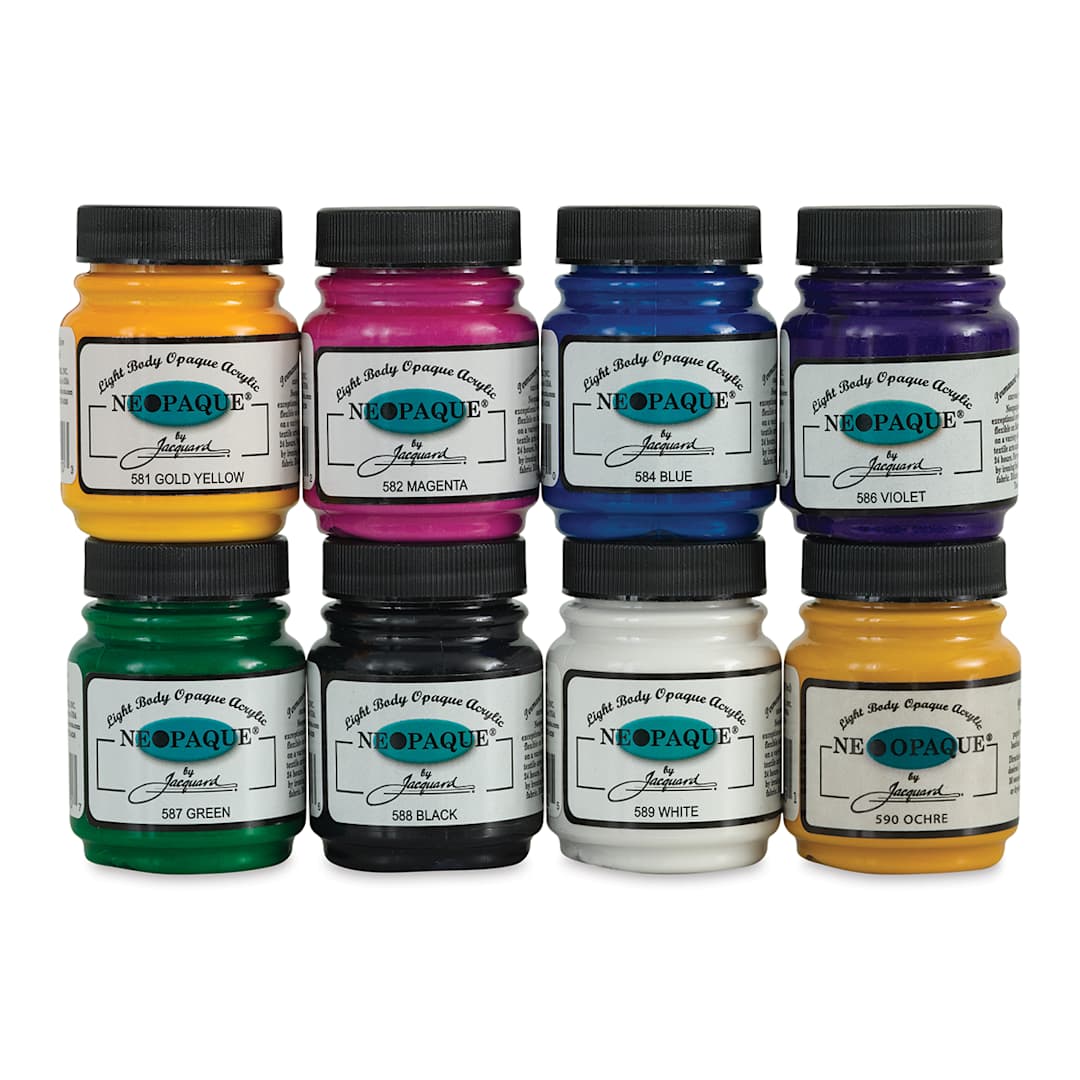 Open in modal - Jacquard Neopaque Acrylics - Set of 8 Jars stacked 