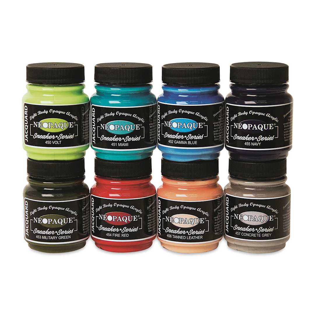 Open in modal - Jacquard Neopaque Acrylic Paint - Sneaker Series, Set of 8, 2.25 oz, Jars
