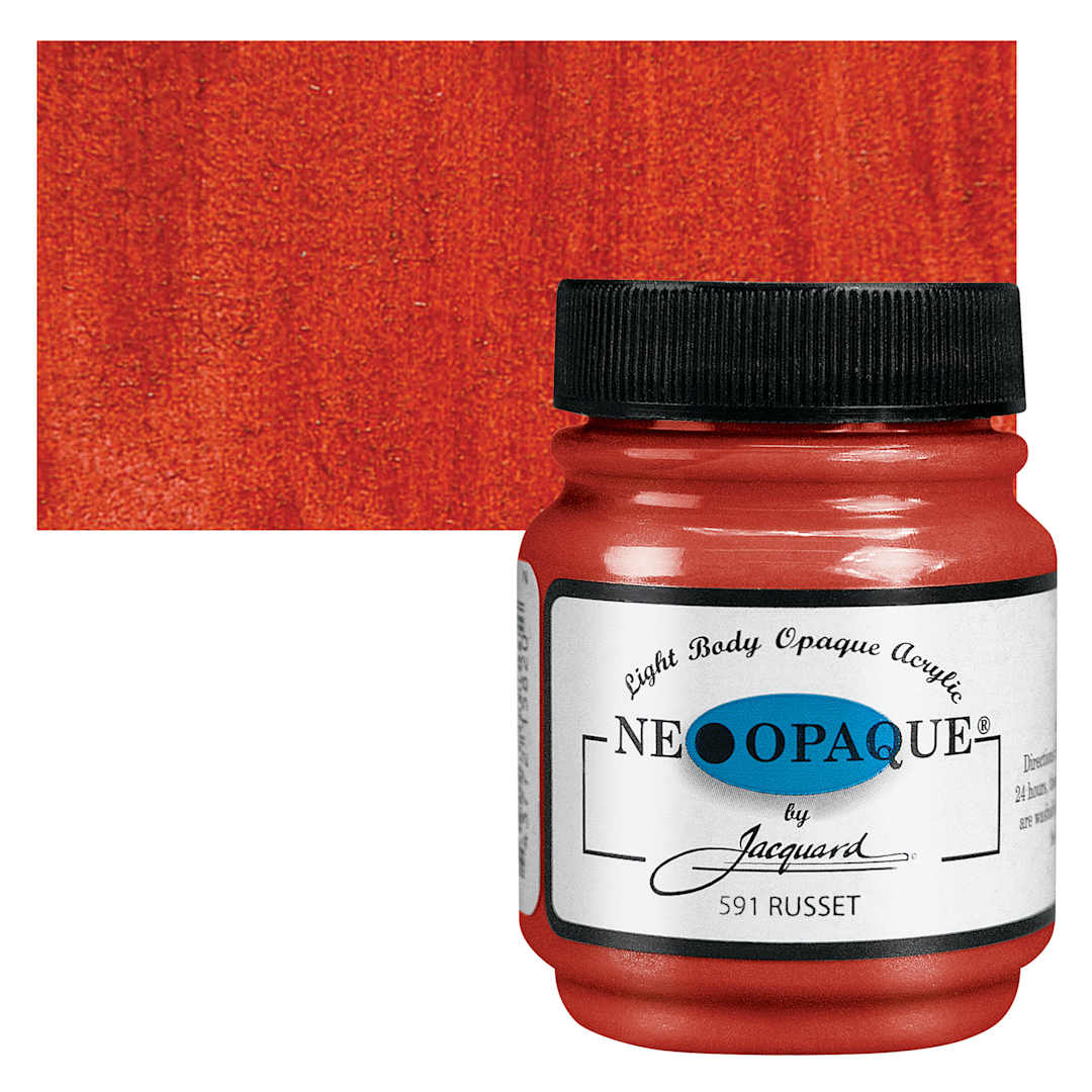 Open in modal - Jacquard Neopaque Acrylic - Russet, 2.25 oz jar and swatch