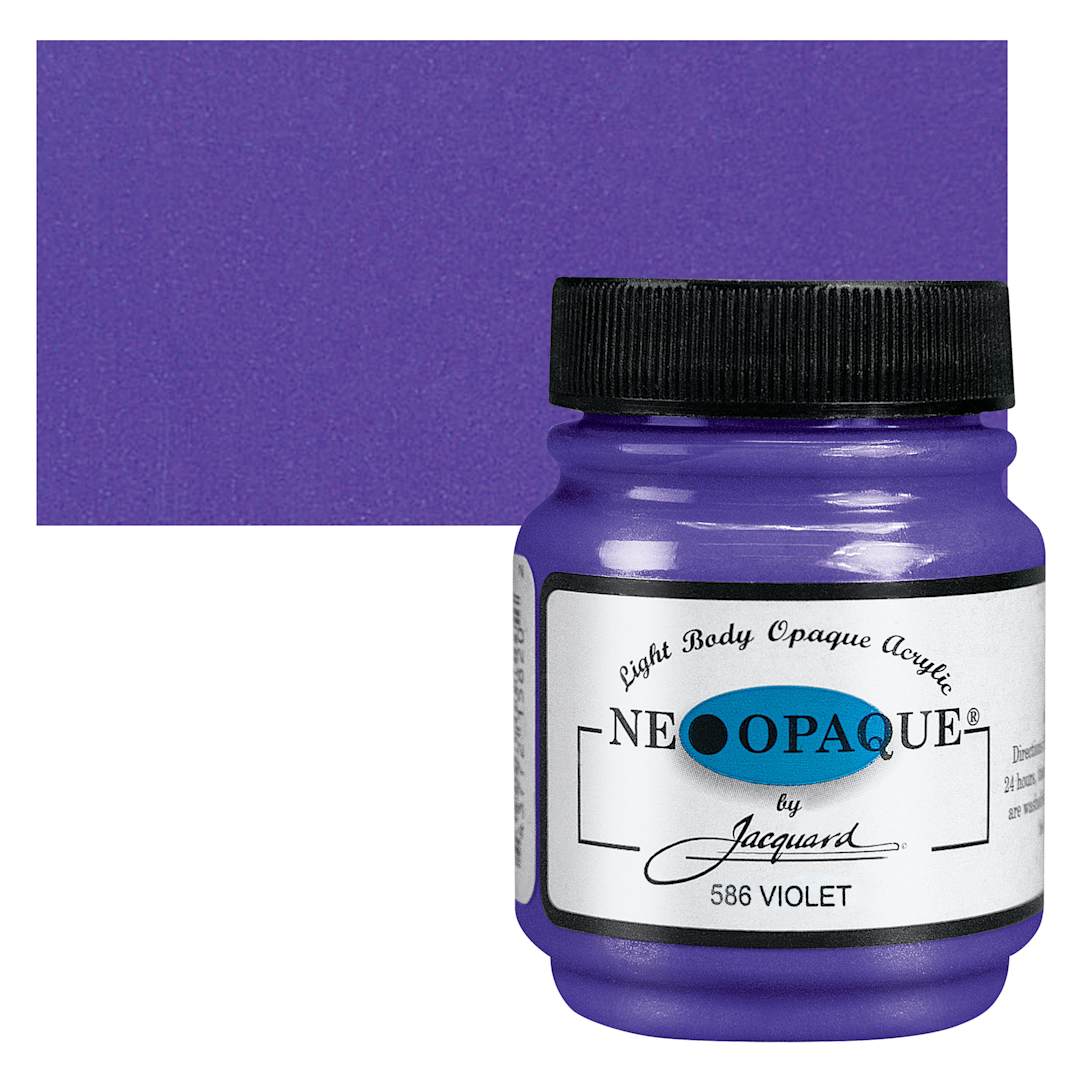 Open in modal - Jacquard Neopaque Acrylic - Violet, 2.25 oz jar and swatch