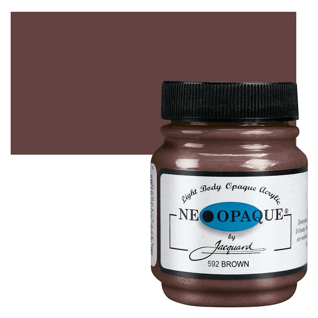 Open in modal - Jacquard Neopaque Acrylic - Brown, 2.25 oz jar and swatch