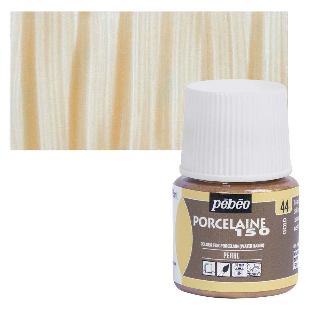 Open in modal - Pebeo Porcelaine 150 Paint - Gold, Opaque, 45 ml bottle and swatch