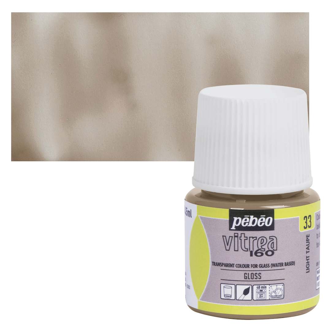 Open in modal - Pebeo Vitrea 160 Glass Paint - Light Taupe, Glossy, 45 ml bottle