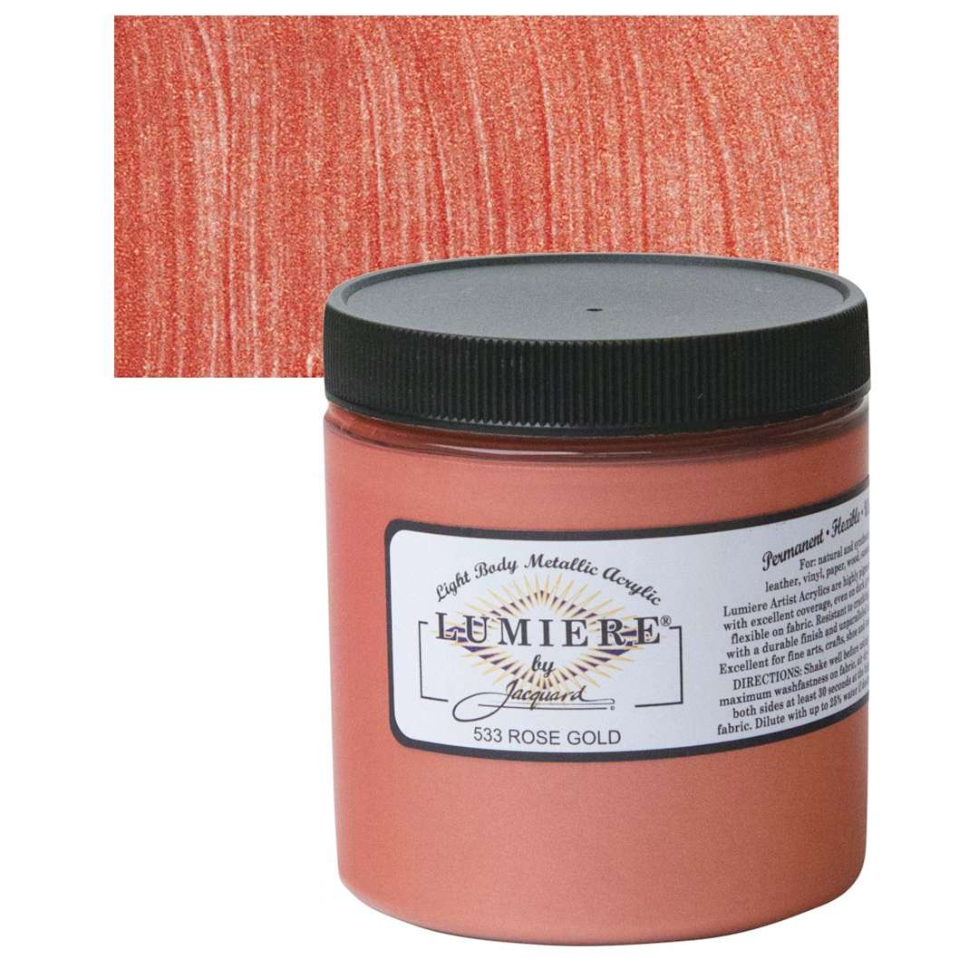 Open in modal - Jacquard Lumiere Acrylic - Rose Gold, 8 oz Jar and swatch