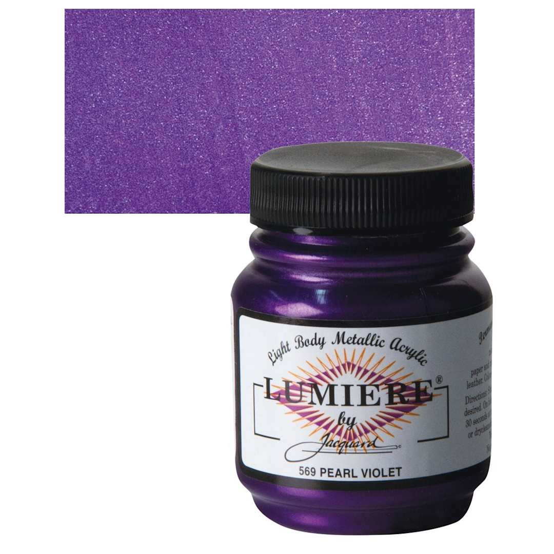 Open in modal - Jacquard Lumiere Acrylic - Pearlescent Violet, 2.25 oz Jar and swatch