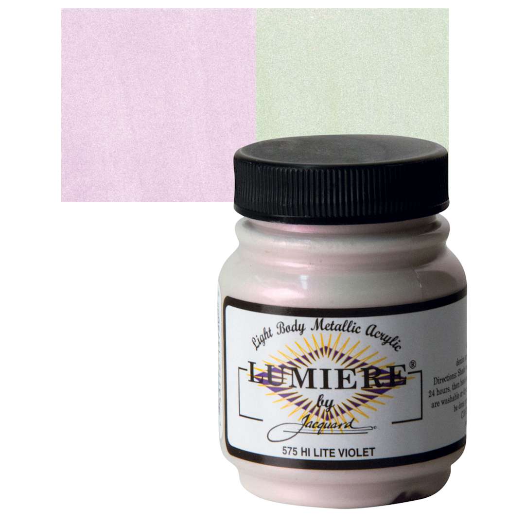 Open in modal - Jacquard Lumiere Acrylic - Hi-Lite Violet, 2.25 oz Jar and swatch
