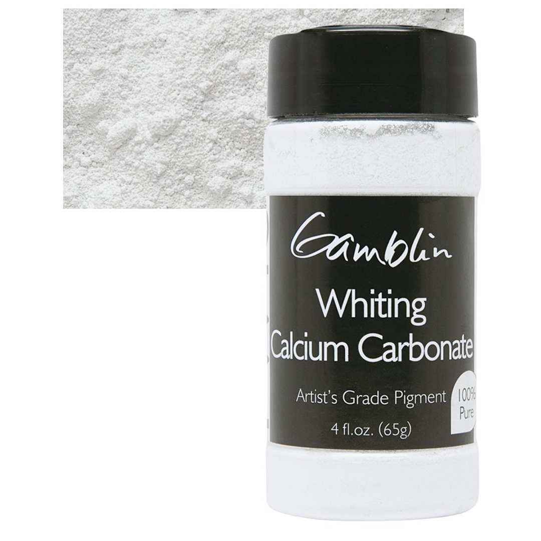 Open in modal - Gamblin Artist's Grade Pigment - Whiting, 4 oz bottle and swatch