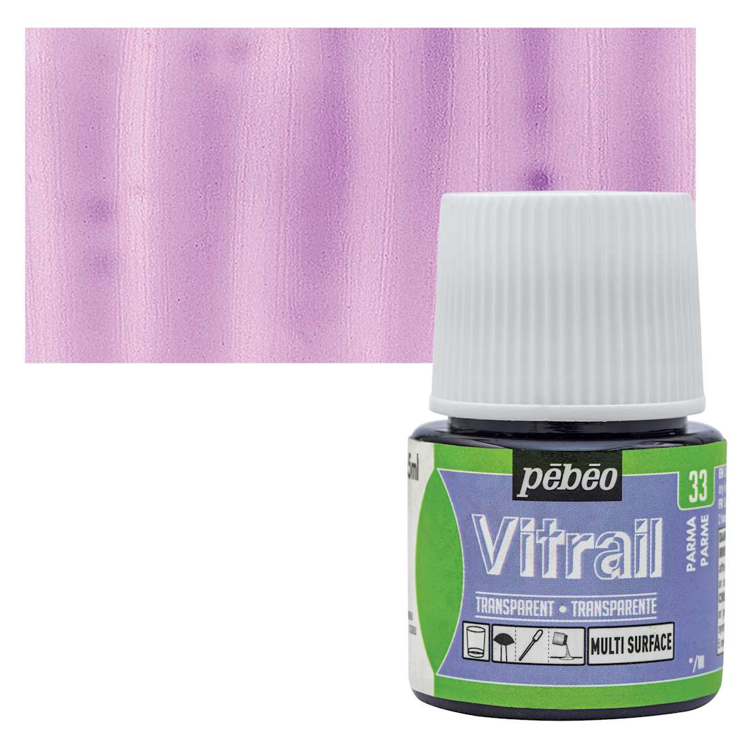 Open in modal - Pebeo Vitrail Paint - Parma, 45 ml bottle and swatch