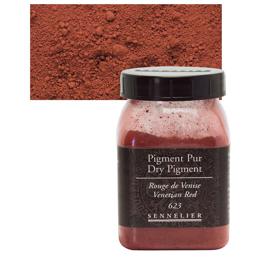 Open in modal - Sennelier Dry Pigment - Venetian Red, 170 g jar and swatch