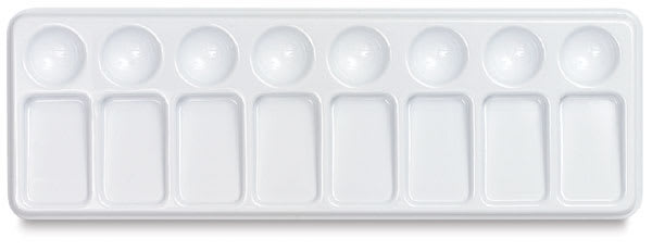 Open in modal - Top view of Richeson Slant Mixing Tray showing 8 each Round and Slanted wells
