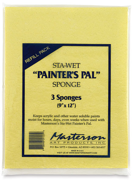 Open in modal - Masterson Sta-Wet Painter's Pal Palette - Sponge Insert, Pkg of 3