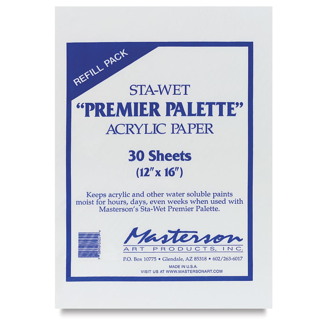Open in modal - Masterson Sta-Wet Premier Palette Acrylic Film, 30 Sheets 12"x16"