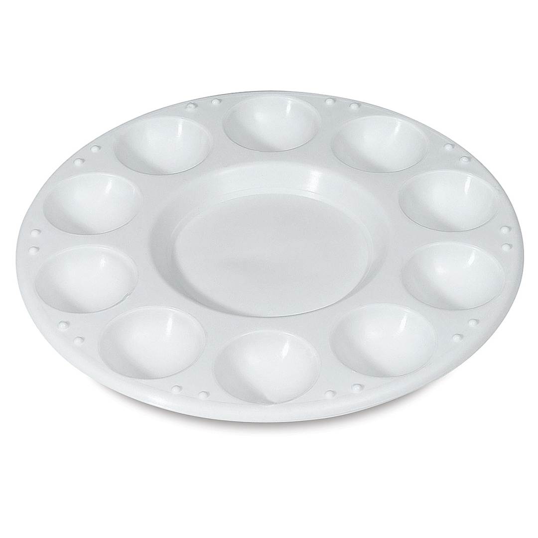 Open in modal - Plastic 10-Well Paint Tray - 6 3/4" Diameter, White