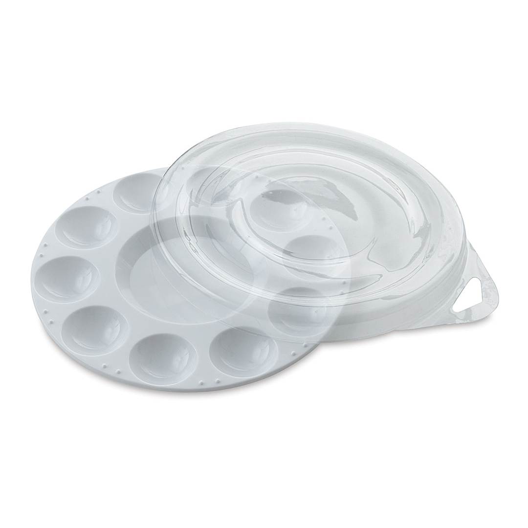 Open in modal - White 10 Well Plastic Tray with Cover, 6-3/4" Diameter