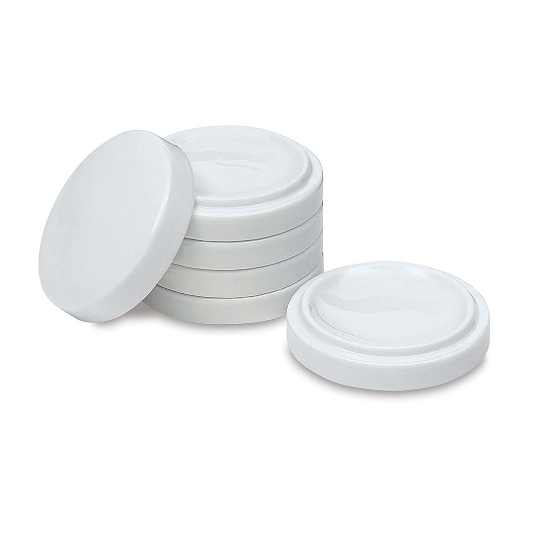 Open in modal - Richeson Nesting Porcelain Palette Set - Large x 5/8'' x 4'', With 1 Lid, Set of 5