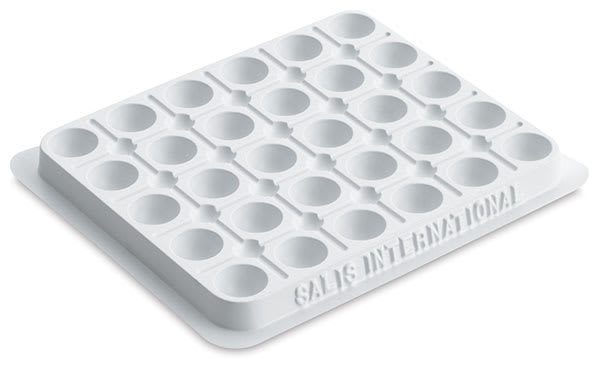 Open in modal - 30-Well Palette - Angled view of empty palette showing 30 wells