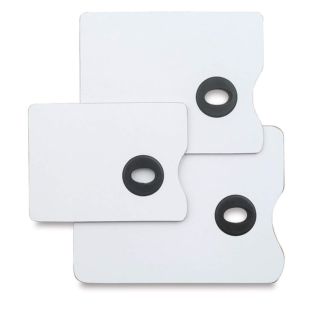 Open in modal - Richeson White Melamine Palettes - 3 Rectangular Palettes shown together