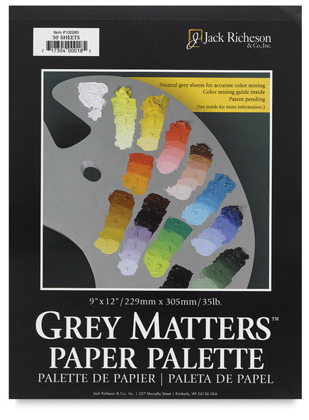 Open in modal - Gray Paper Palette, 50 Sheets - 9" x 12" Front Cover of Pad