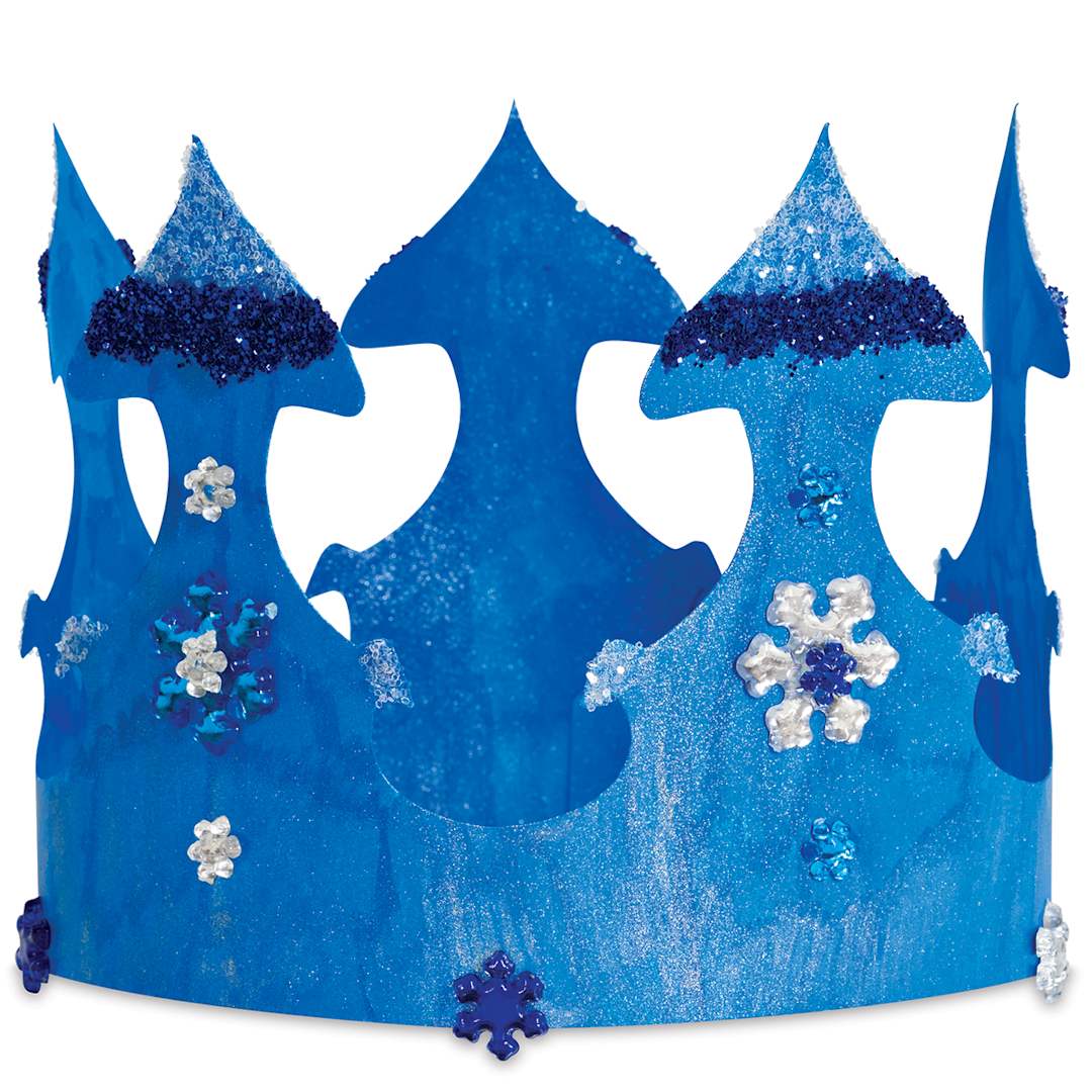 Open in modal - Hygloss Paper Crowns - Blue painted and decorated Crown
