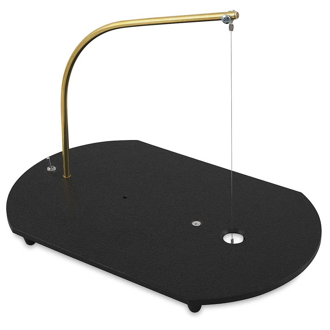 Open in modal - Hot Wire Foam Factory Crafter's Scroll Table - Side view of table showing cutting wire