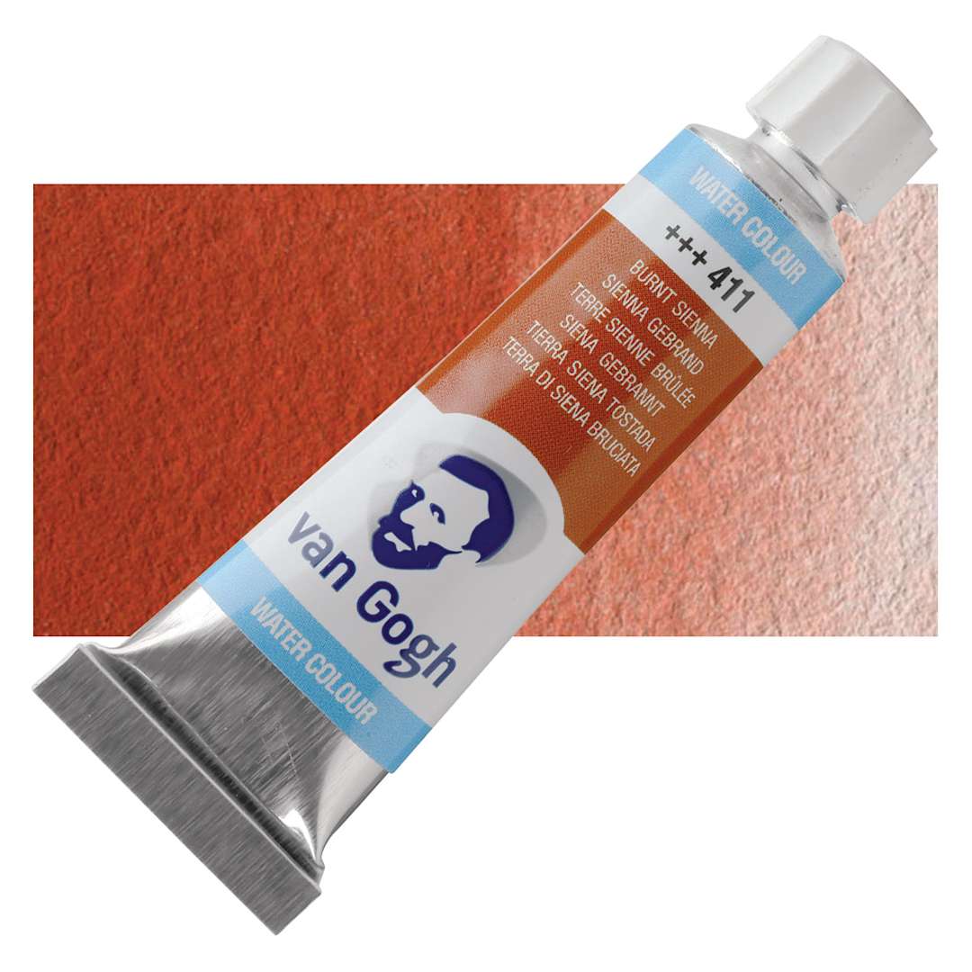 Open in modal - Van Gogh Watercolor - Burnt Sienna, 10 ml tube and swatch