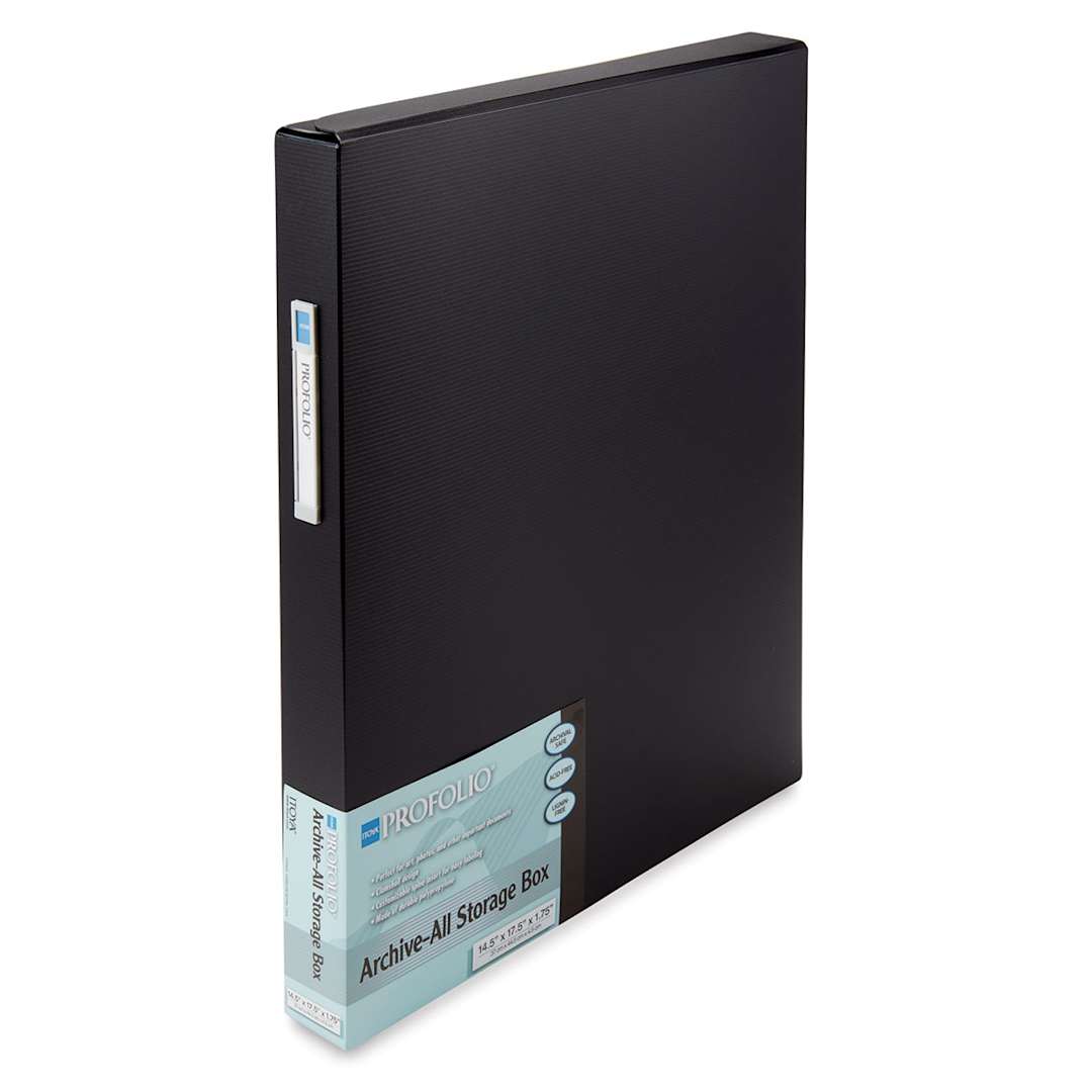 Open in modal - Itoya ProFolio Archive-All Storage Box - Angled view of large box showing label
