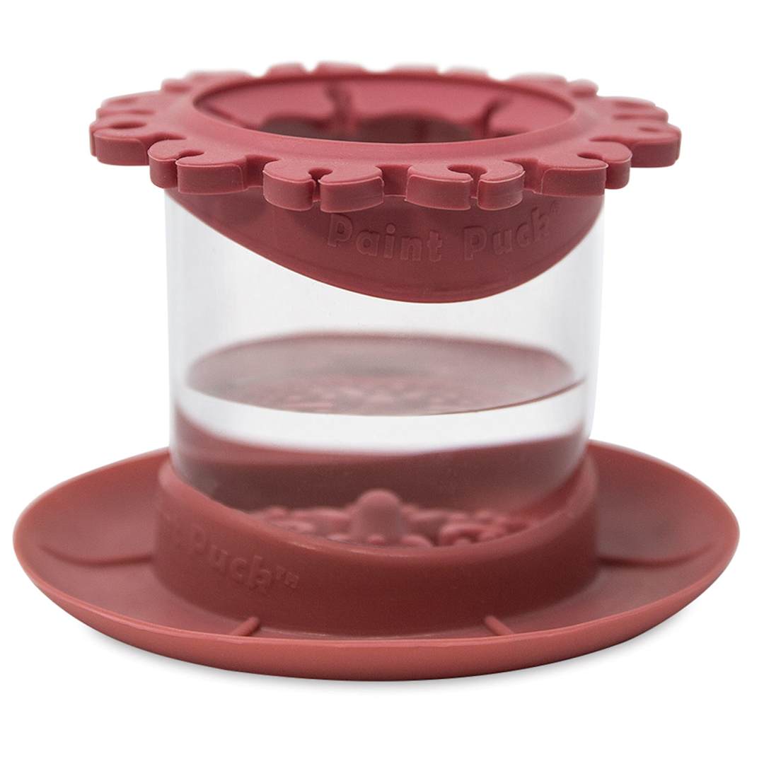 Open in modal - Paint Puck Ultimate Rinse Cup - Front view of Red Cup