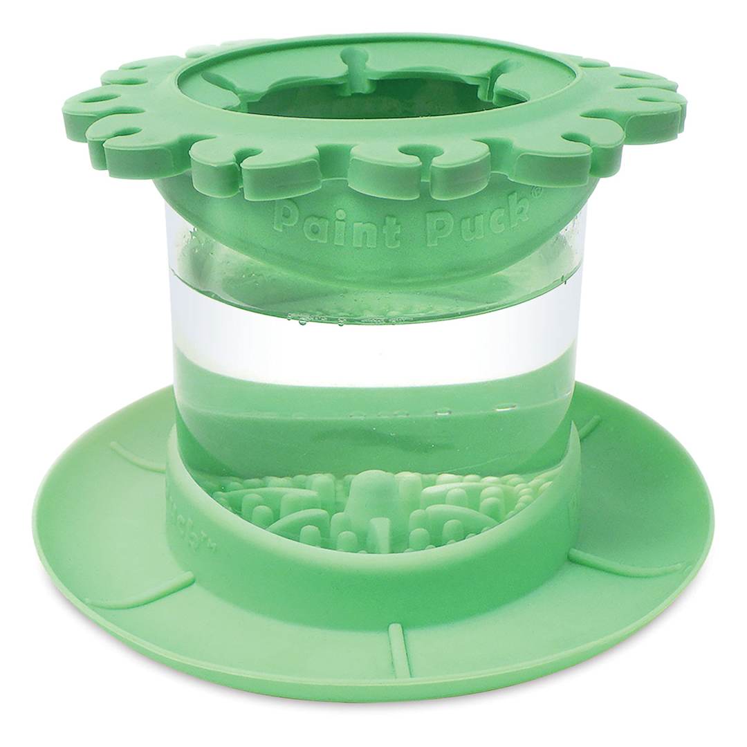 Open in modal - Paint Puck Ultimate Rinse Cup - Front view of Green Cup