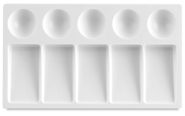 Open in modal - Richeson Plastic Palette Tray - Medium Tray with 5 Slanted Wells and 5 Round Wells