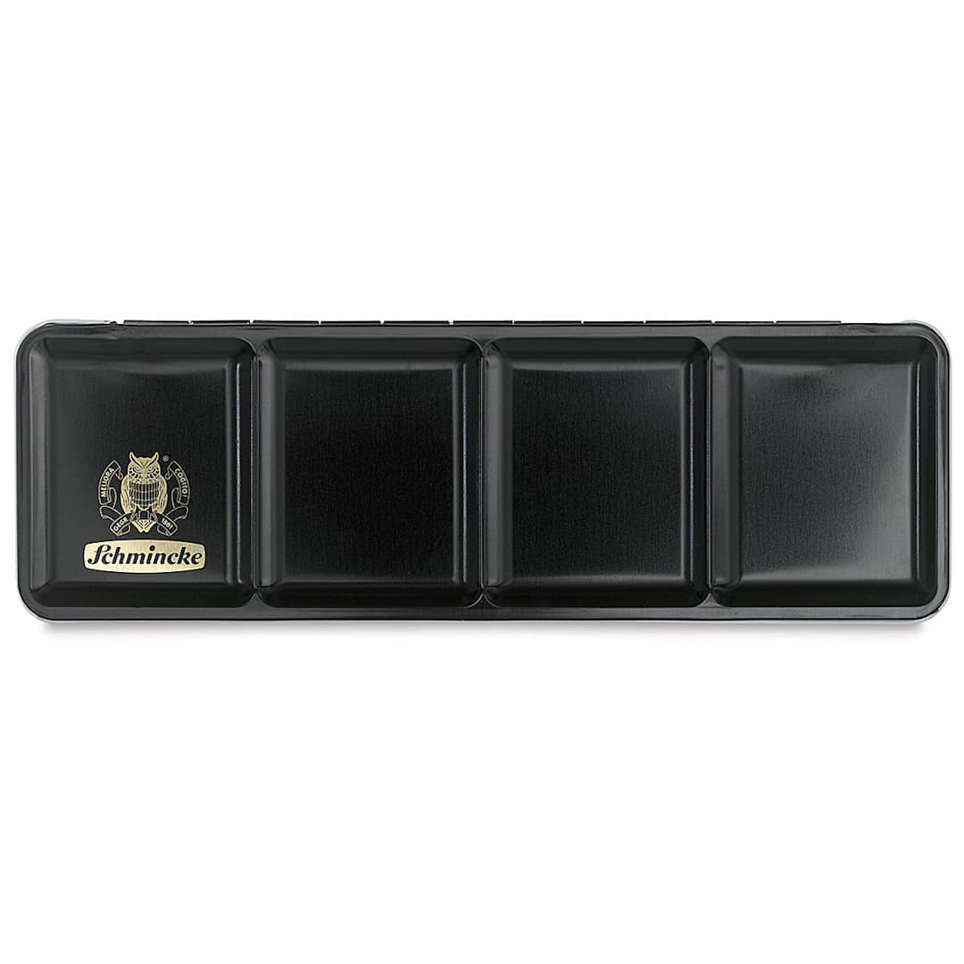 Open in modal - Schmincke Empty Watercolor Tins - Top view of Tin  for 24 Half or 12 Full Pans