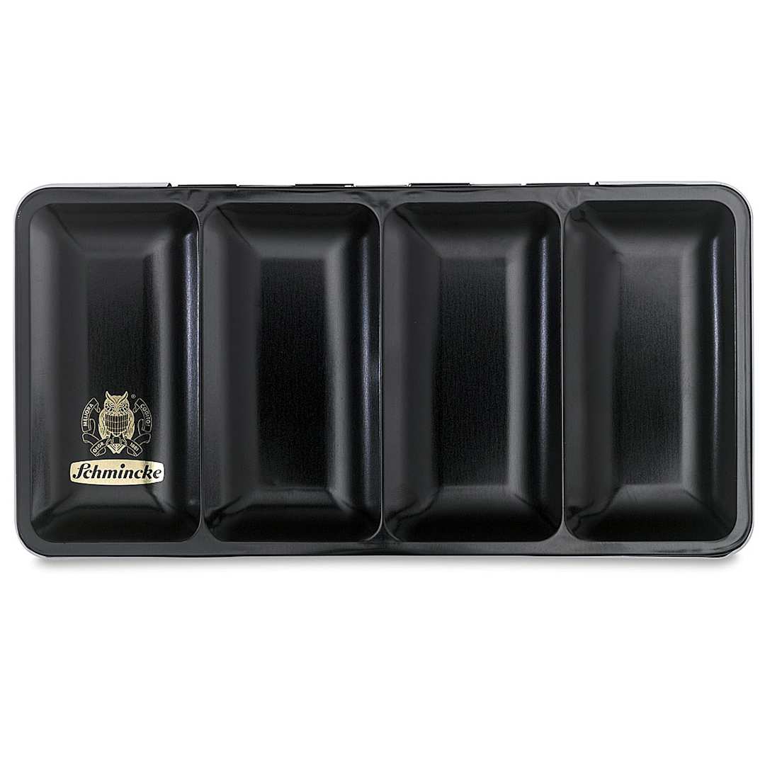 Open in modal - Schmincke Empty Watercolor Tins - Top view of Tin For 48 Half or 24 Full Pans