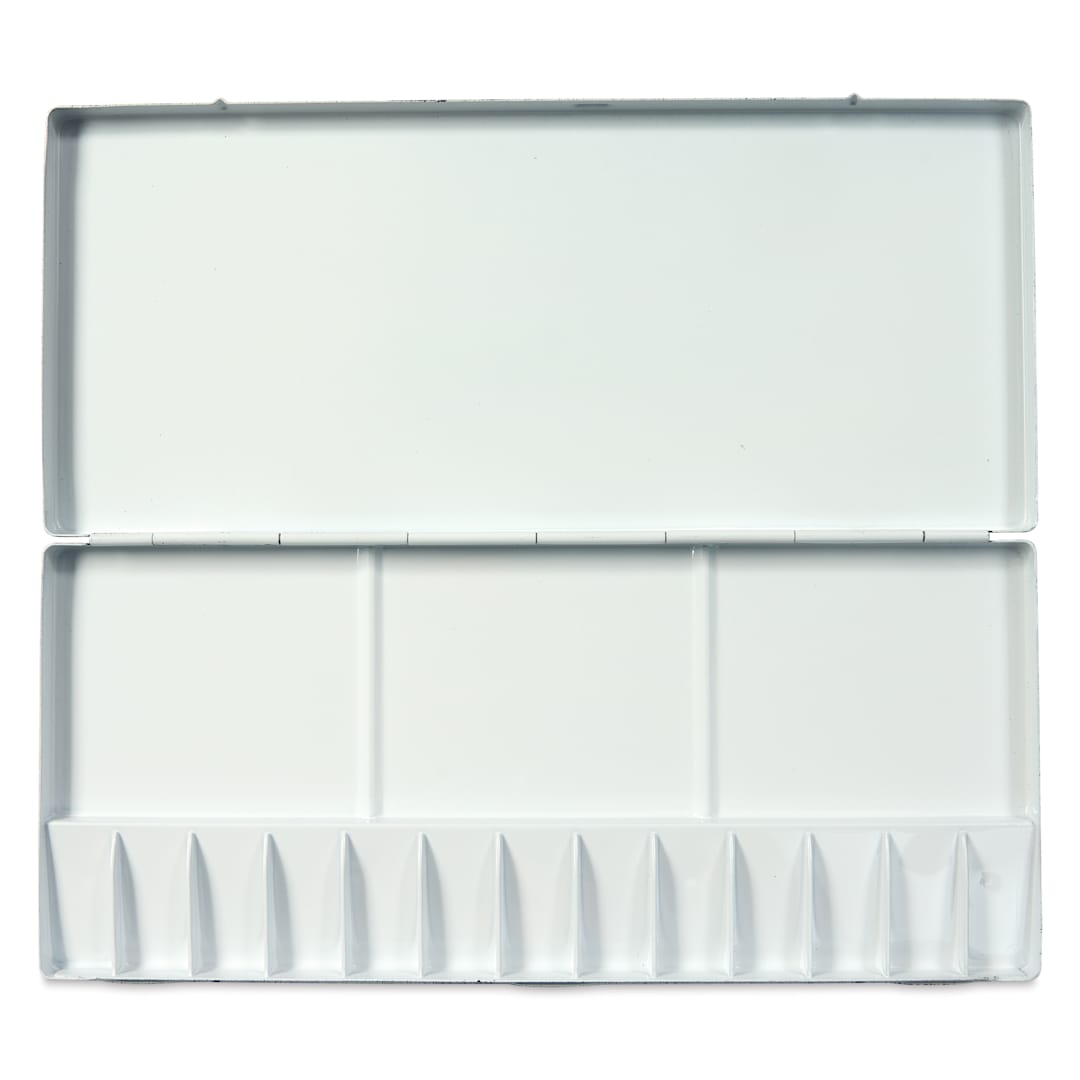 Open in modal - Holbein Aluminum Folding Palette - 13 Wells, open