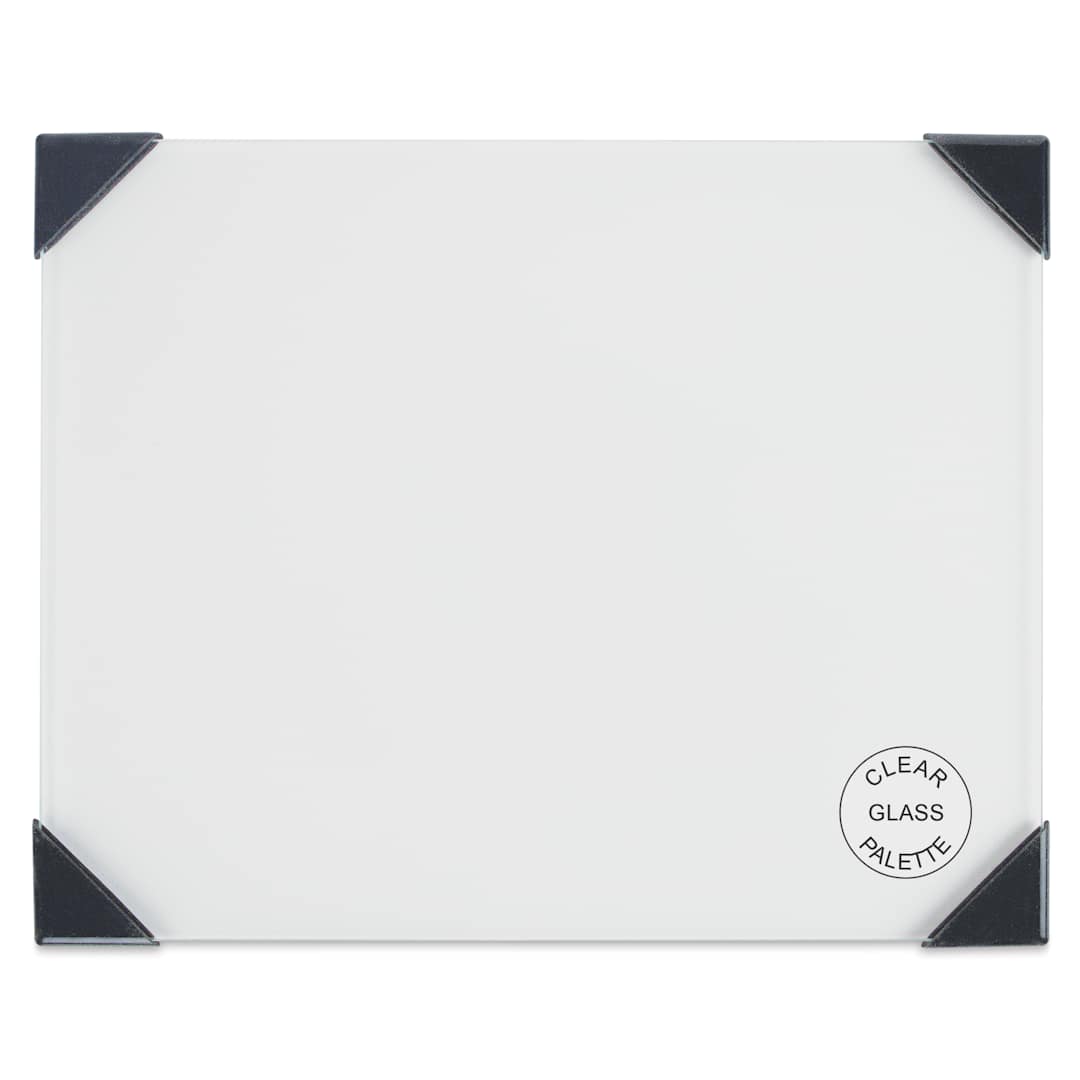 Open in modal - New Wave Posh Glass Tabletop Palette, Clear - 6.75" x 8.4"
