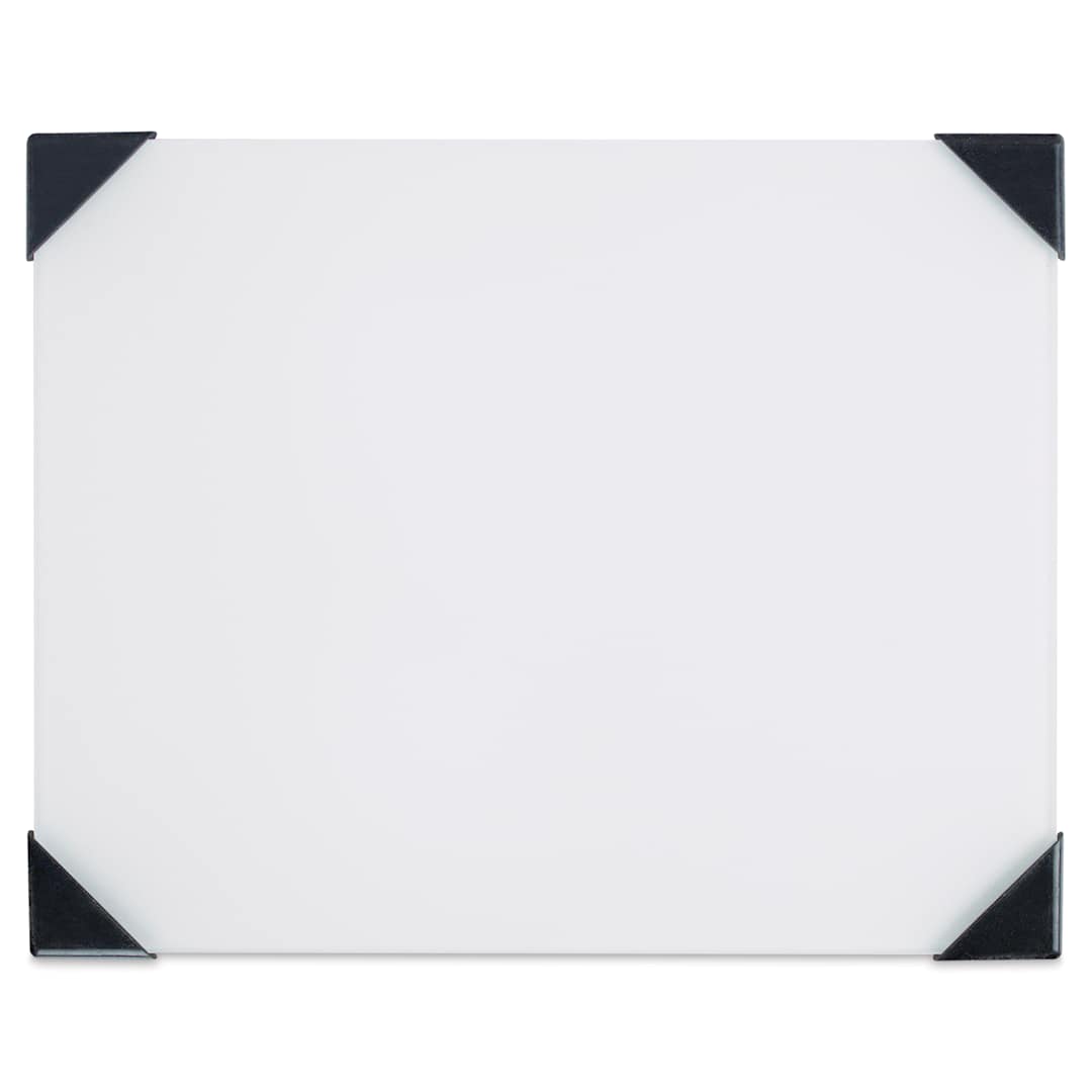 Open in modal - New Wave Posh Glass Tabletop Palette - White, 6.75" x 8.4"