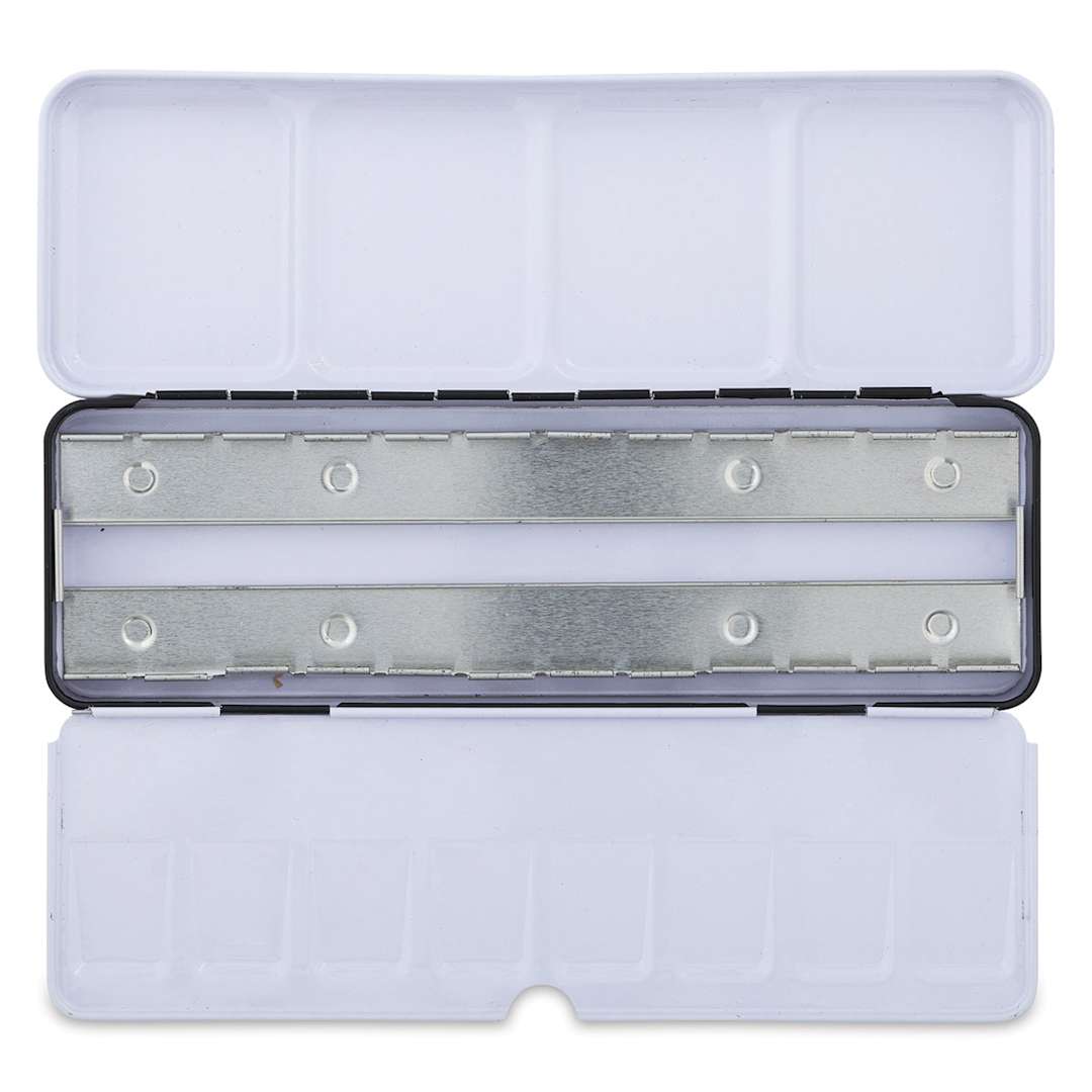 Open in modal - Empty Watercolor Palette Tin - Top view of Open 24 Pan Tin
