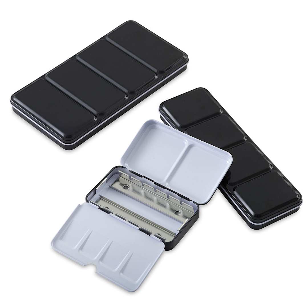 Open in modal - Empty Watercolor Palette Tins - Assorted Tins shown, one open