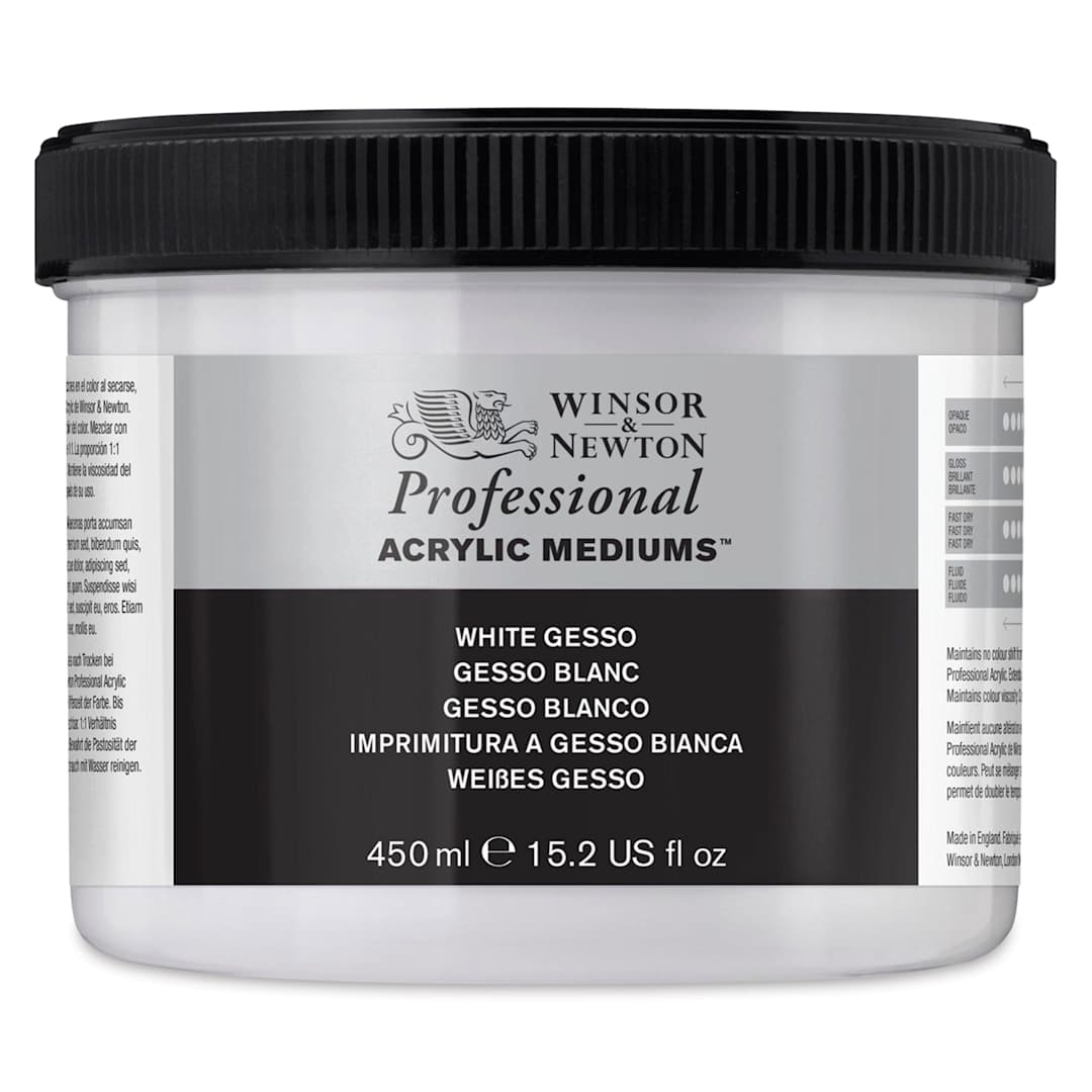 Open in modal - Winsor & Newton Acrylic Gesso - 450 ml, White
