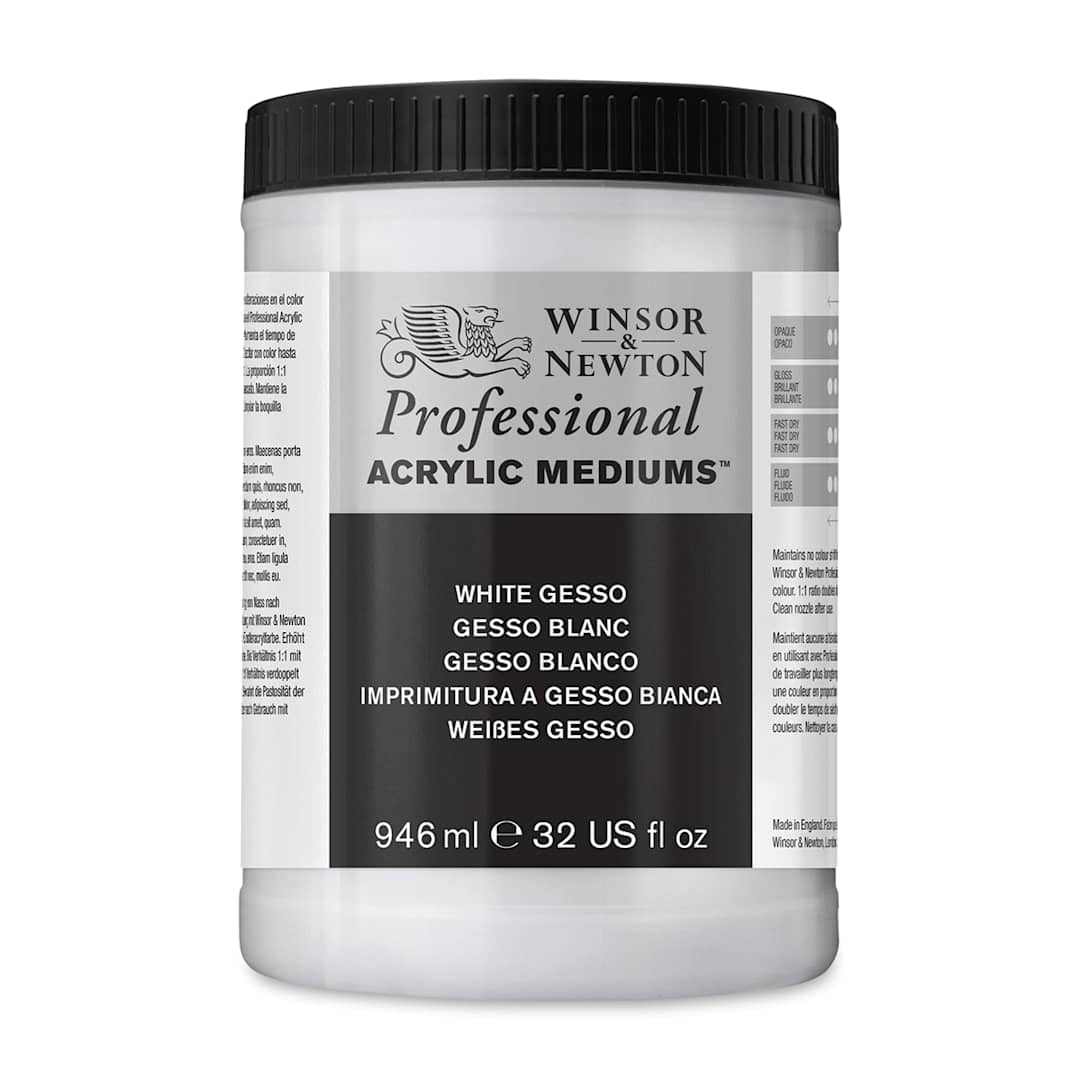 Open in modal - Winsor & Newton Acrylic Gesso - 946 ml, White