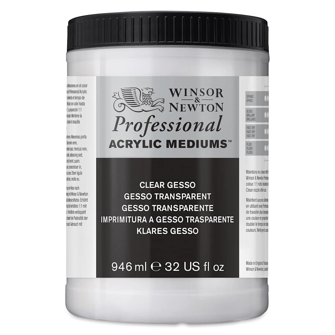 Open in modal - Winsor & Newton Acrylic Gesso - 946 ml, Clear