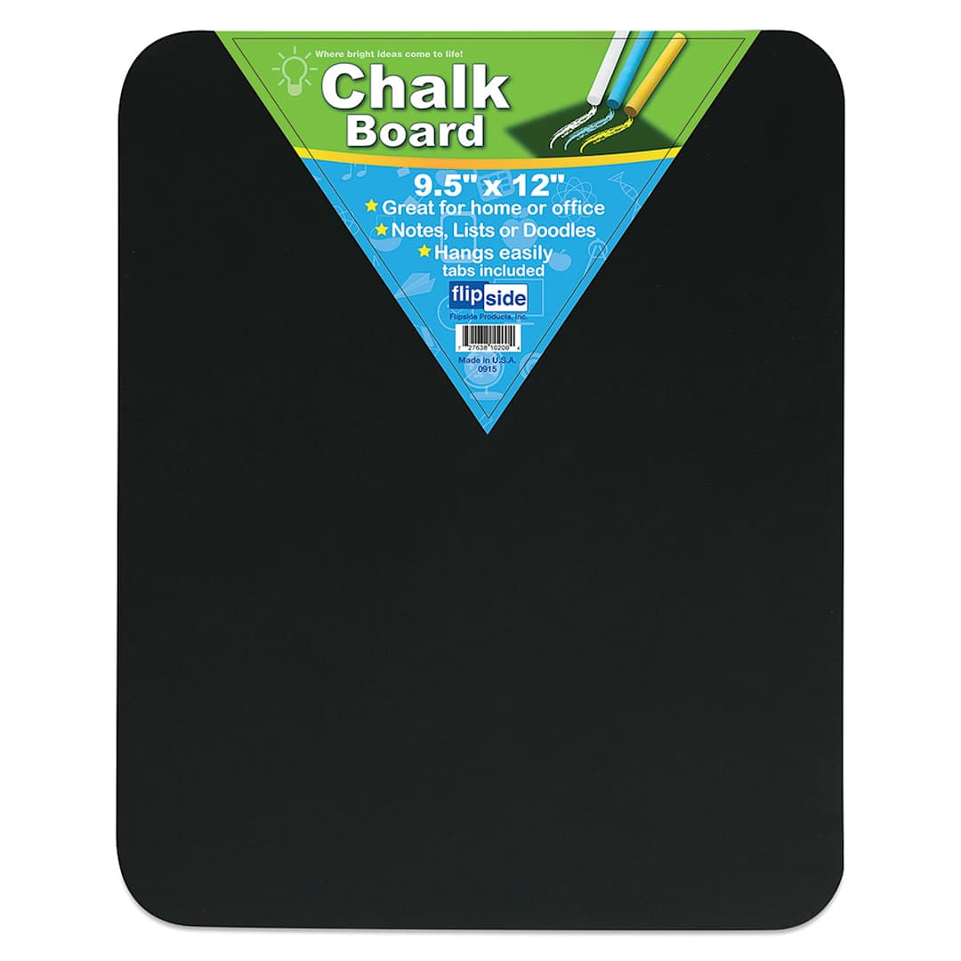Open in modal - Flipside Frameless Chalkboard - Front view of 9 1/2" x 12" Board with label
