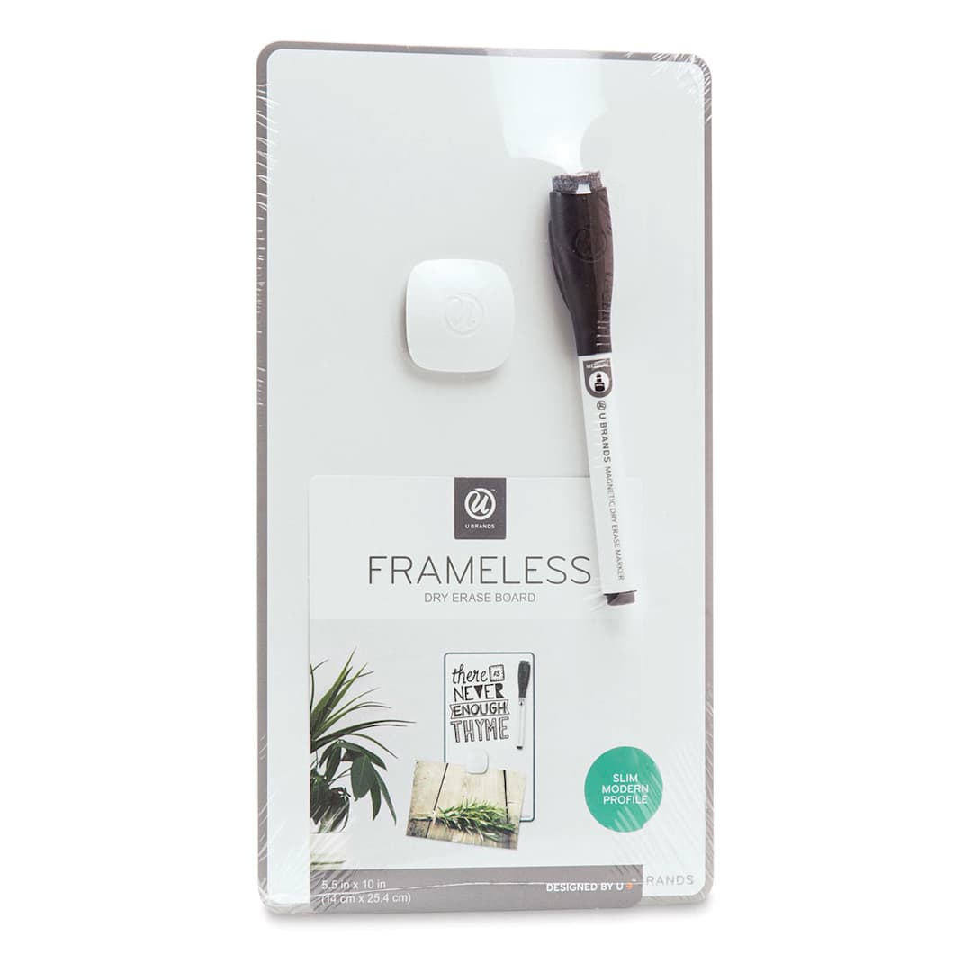 Open in modal - U Brands Frameless Dry Erase Board - Front view of package