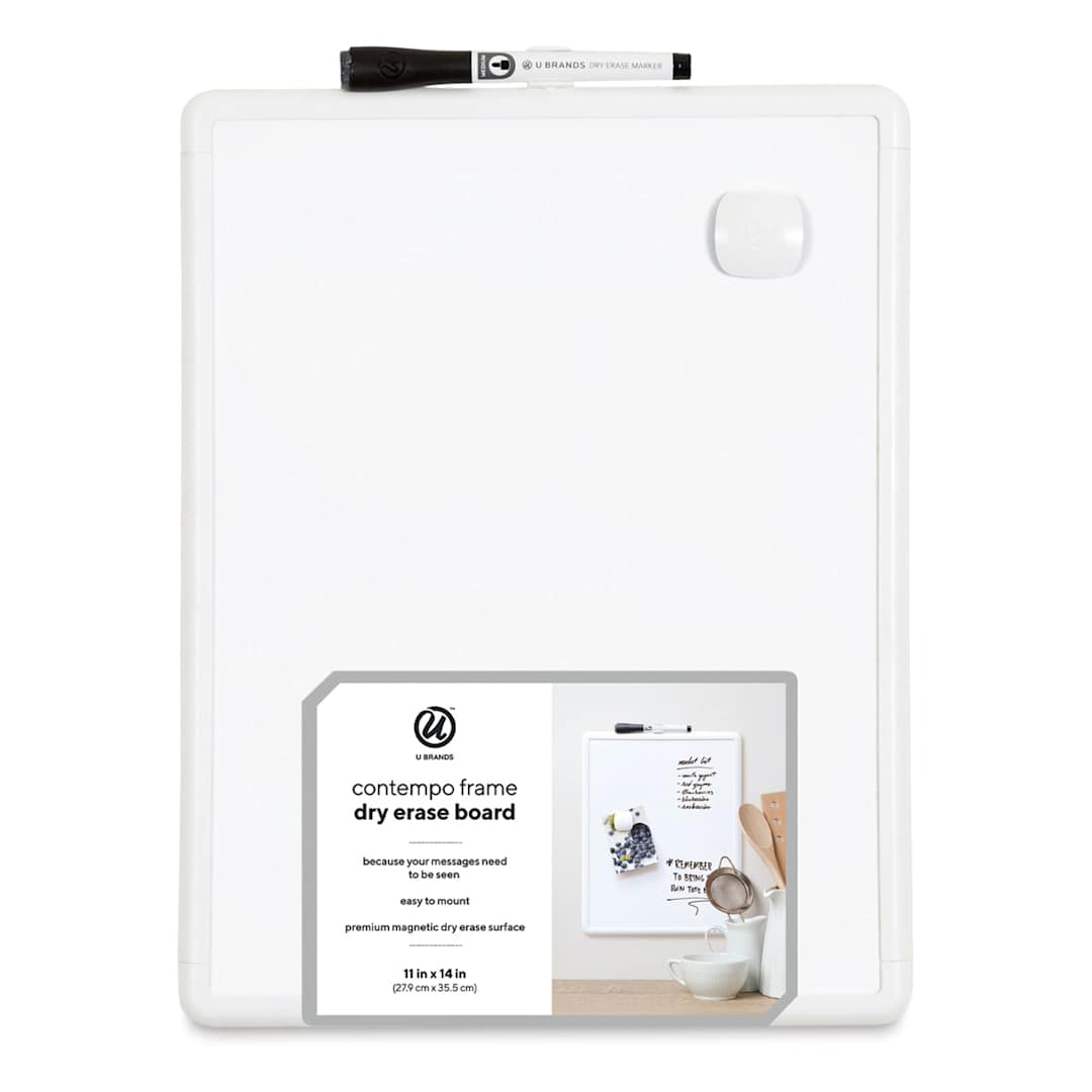 Open in modal - U Brands Contempo Dry Erase Board - Front view of 11" x 14" with label