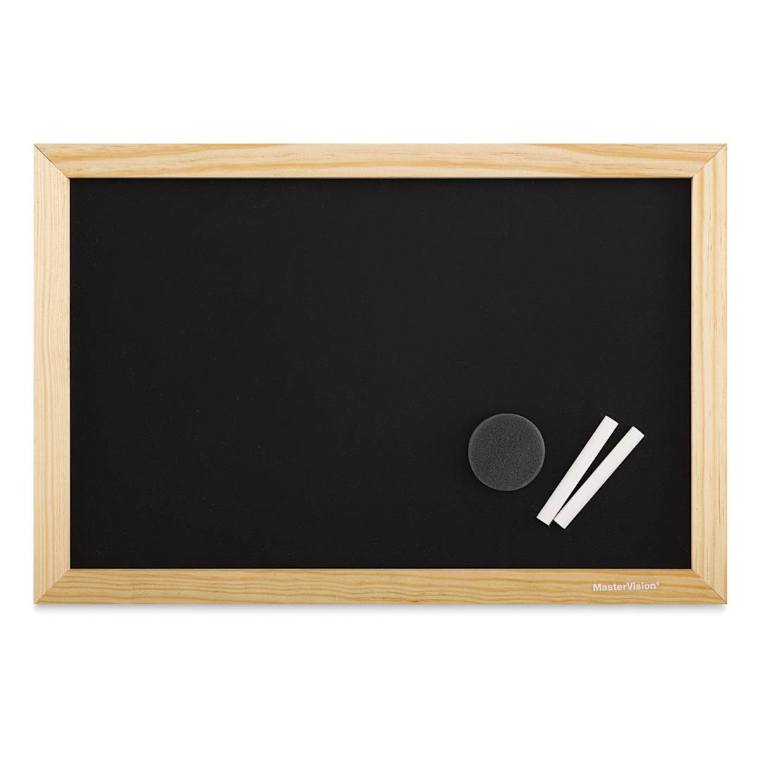 Open in modal - MasterVision Pine Wood Frame Chalkboard - 12" x 18" (Front)