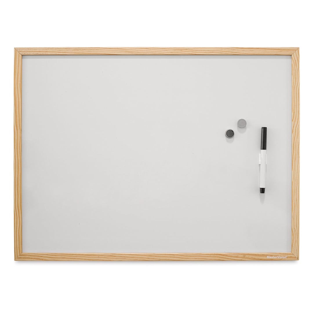 Open in modal - MasterVision Wood Frame Magnetic Dry Erase Board - 18" x 24" (Front)