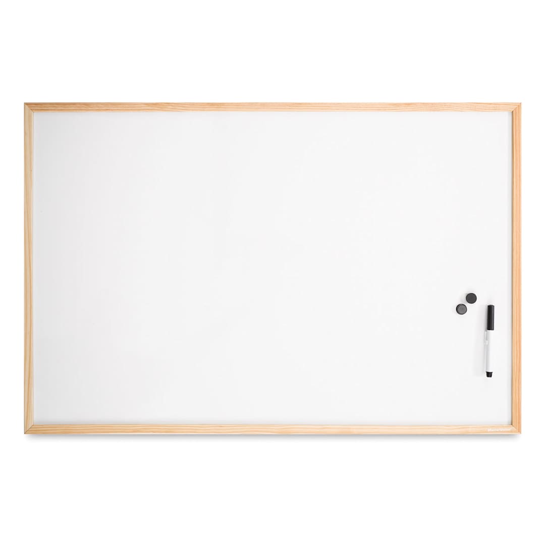 Open in modal - MasterVision Wood Frame Magnetic Dry Erase Board - 24" x 36" (Front)