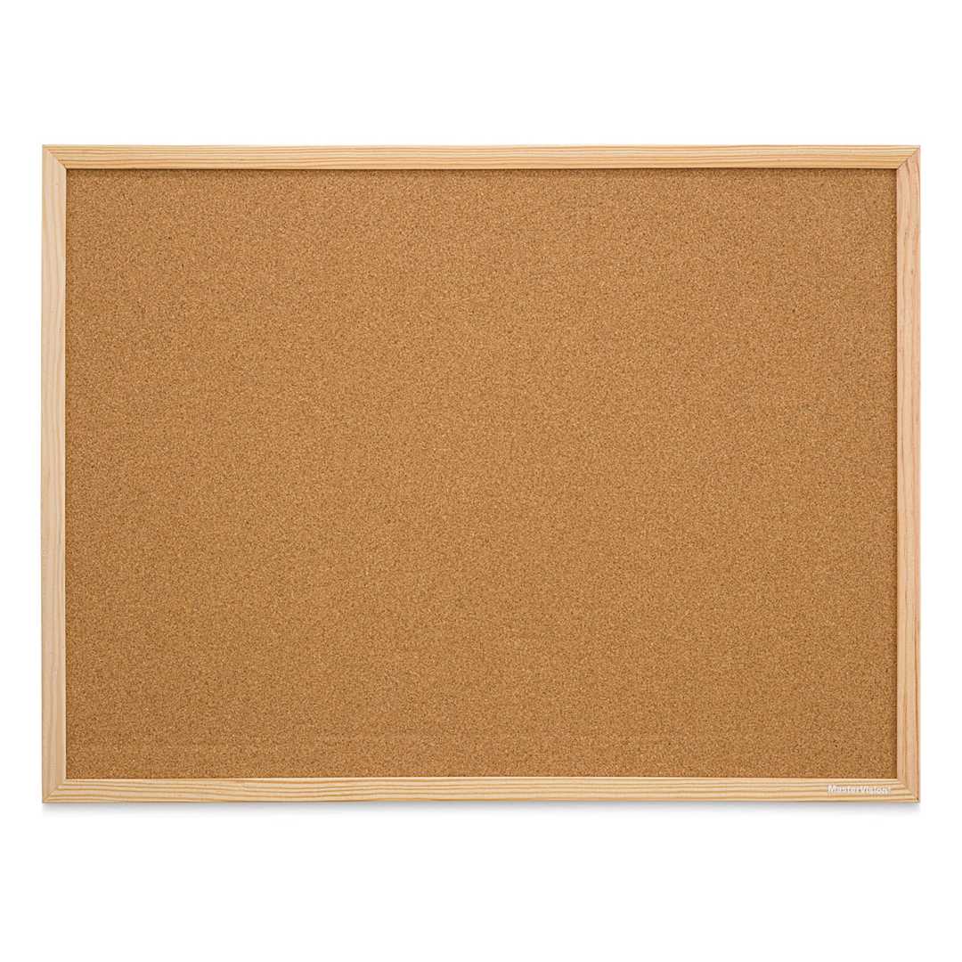 Open in modal - MasterVision Wood Frame Cork Bulletin Board - 18" x 24"