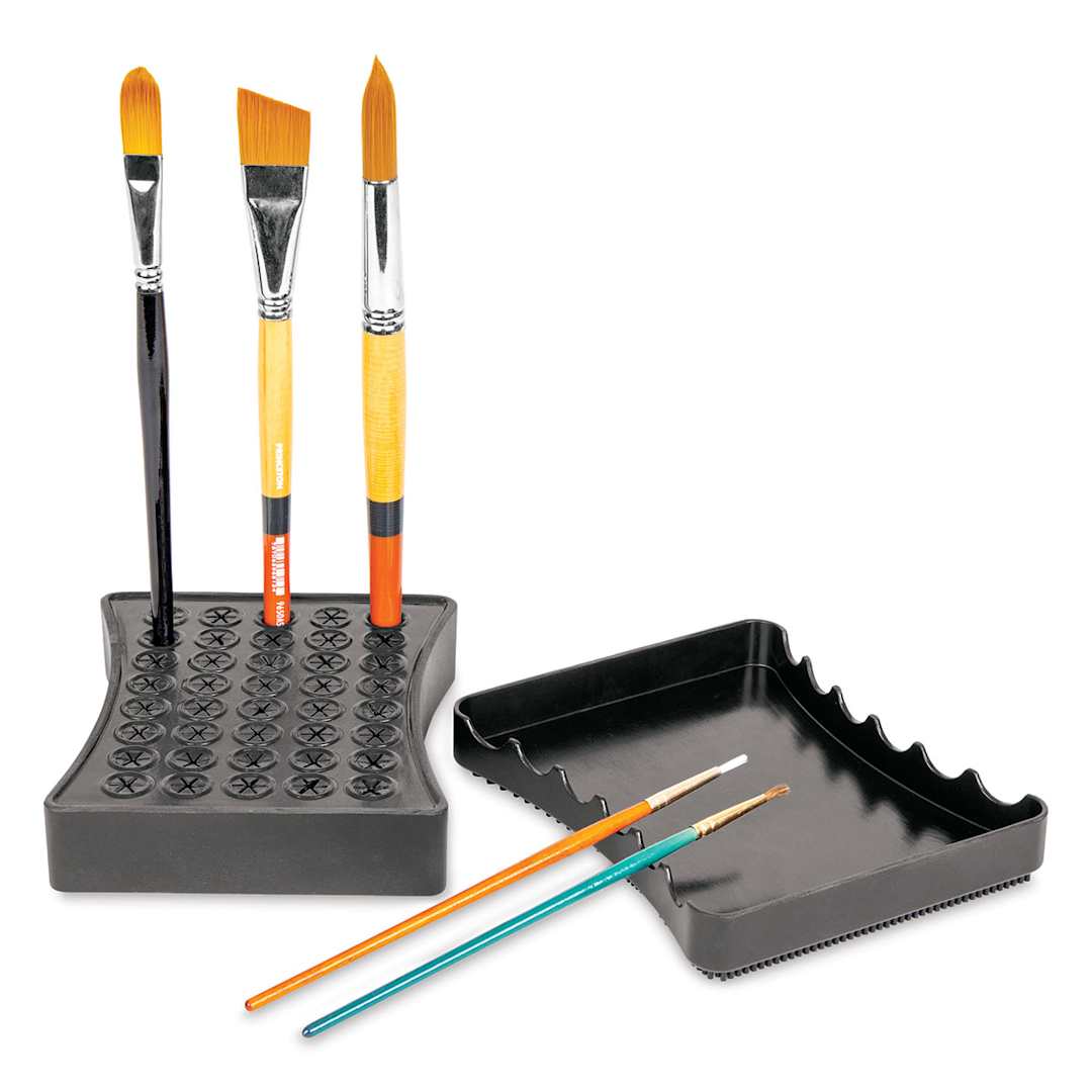 Open in modal - ArtBin Brush Drying Rack (top holding brushes, bottom removed to use as brush rest. Brushes not included)