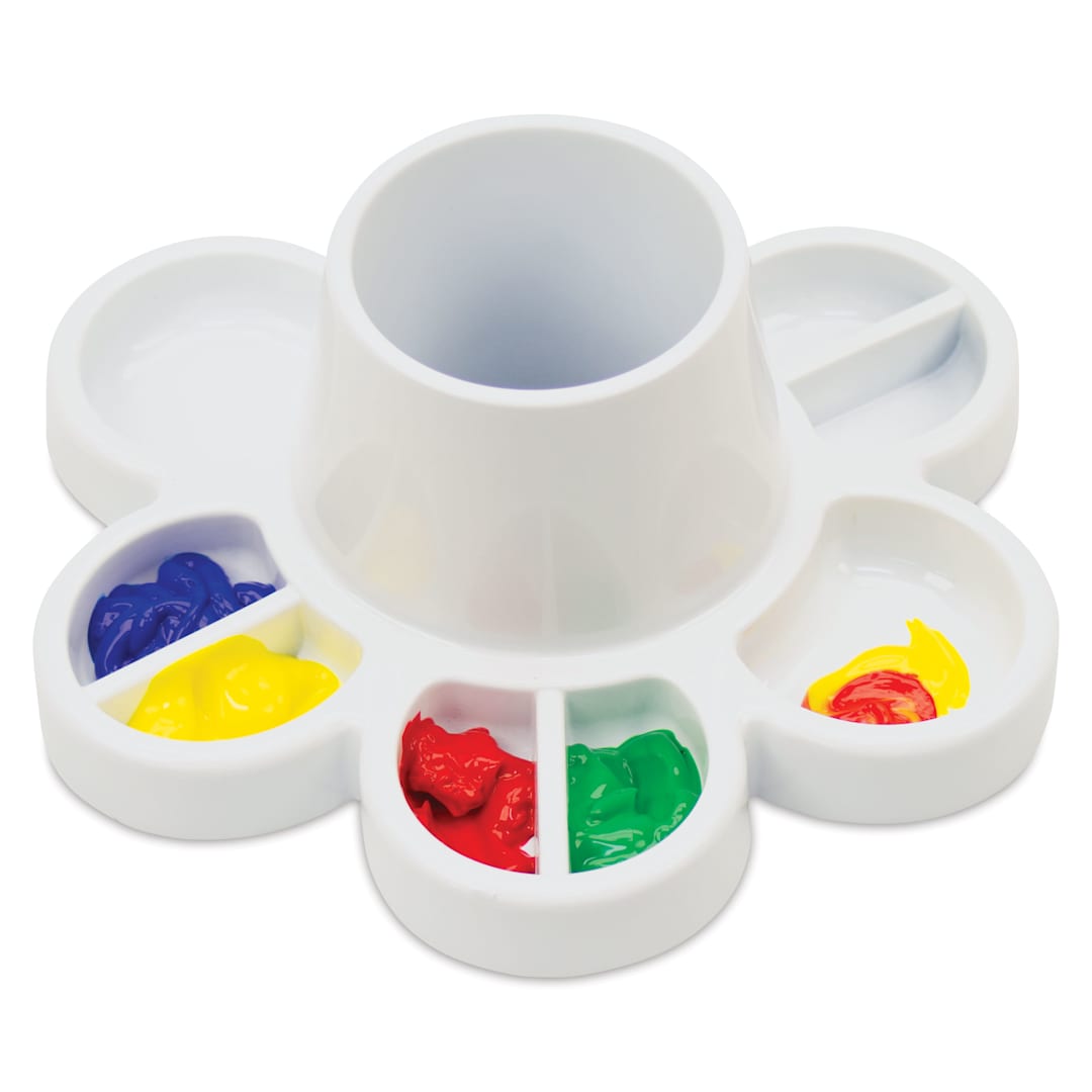 Open in modal - Storex Paint Palette and Water Cup Tray - with paint on palette